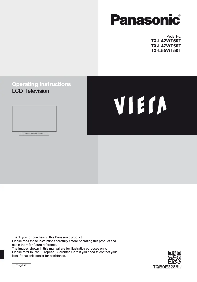 Page 1 de la notice Manuel utilisateur Panasonic Viera TX-L55WT50T