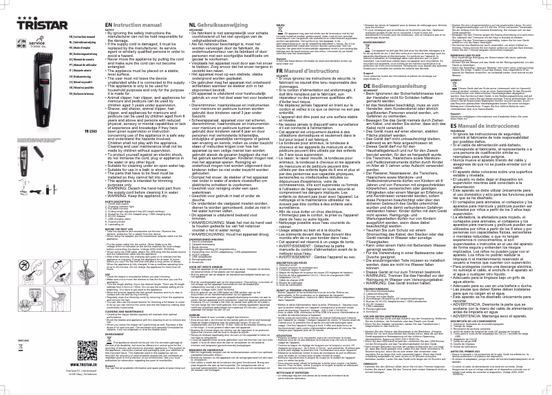 Image de la première page du manuel de l'appareil TR-2563