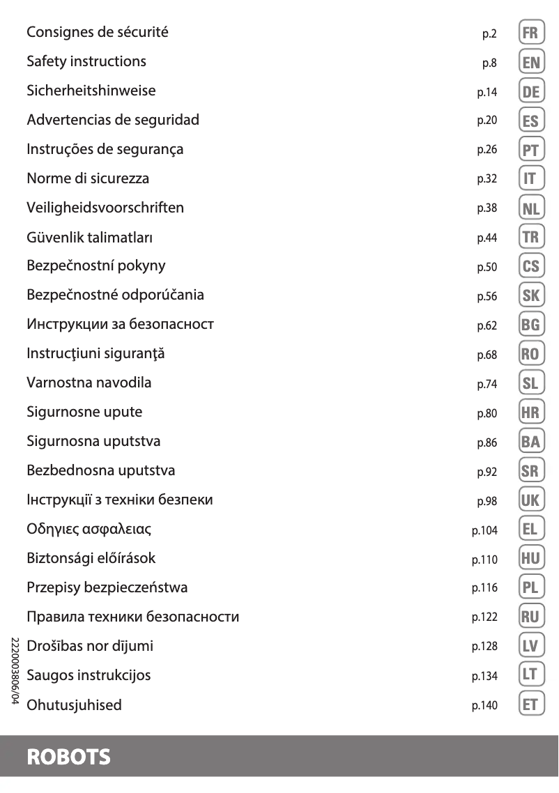 Página 1 del manual Instrucciones de seguridad Rowenta X-plorer Serie 95 RR7987