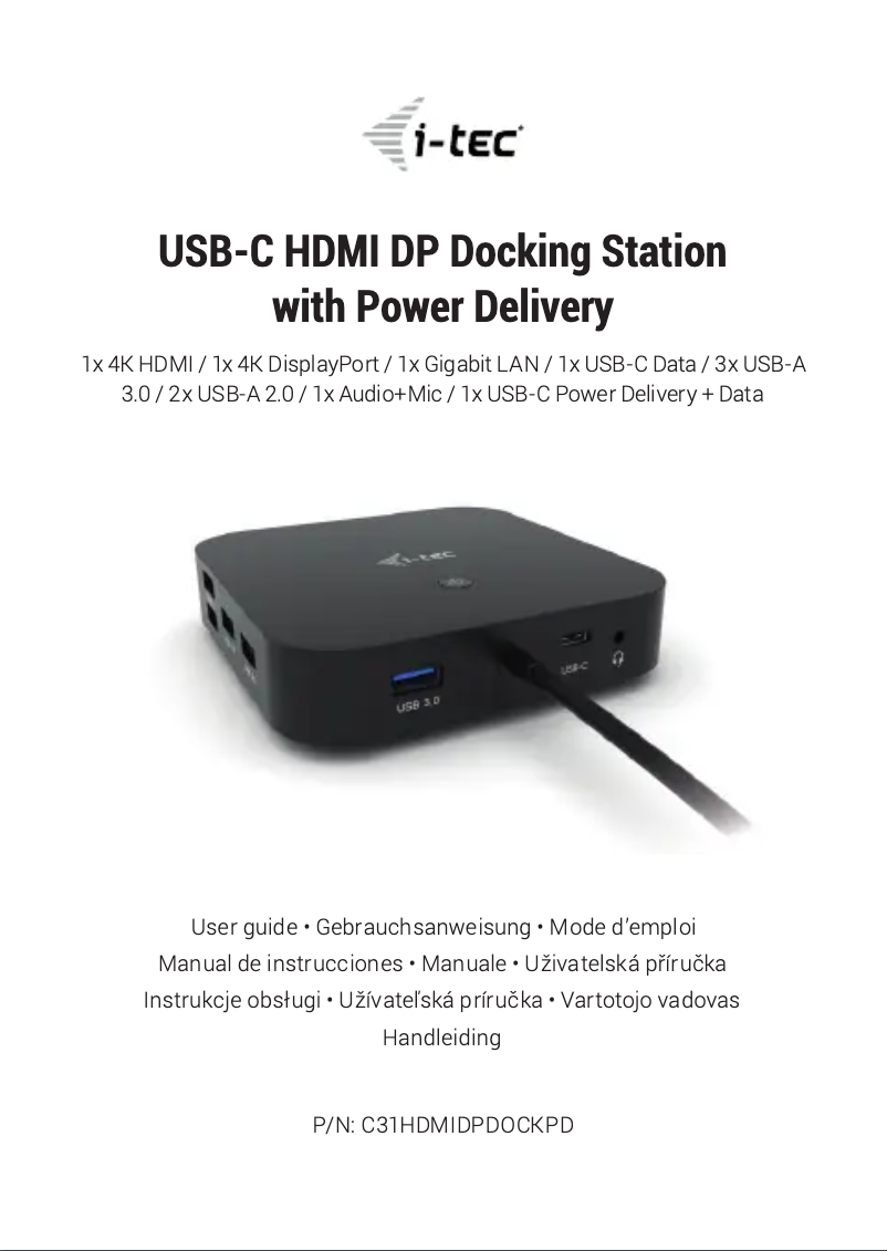 Image de la première page du manuel de l'appareil C31HDMIDPDOCKPD