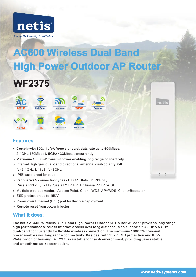 Image de la première page du manuel de l'appareil WF2375