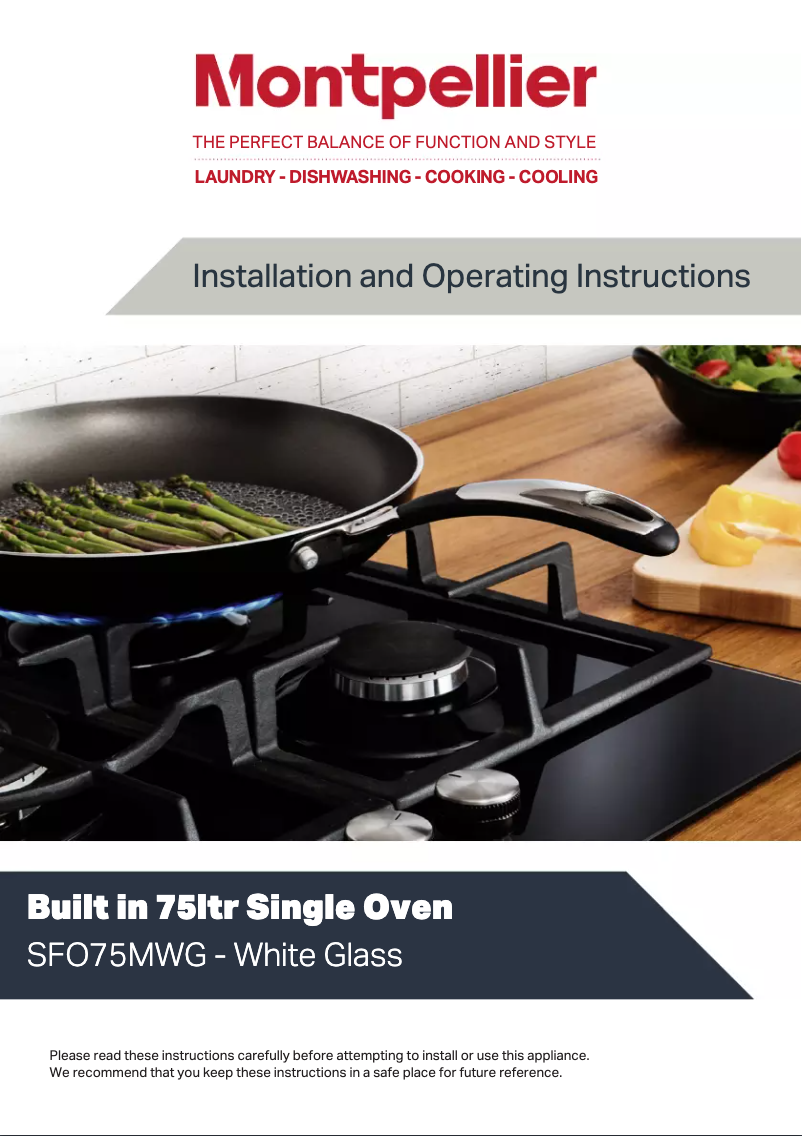 Page 1 de la notice Manuel utilisateur Montpellier SFO75MWG