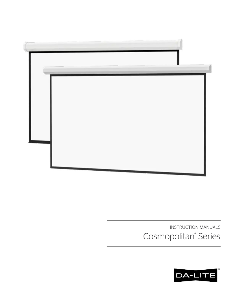 Page 1 de la notice Guide d'installation Da-Lite Cosmopolitan Electrol