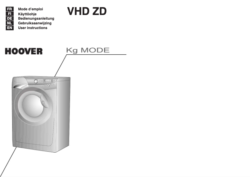 Page 1 de la notice Manuel utilisateur Hoover VHD 8104ZD-30