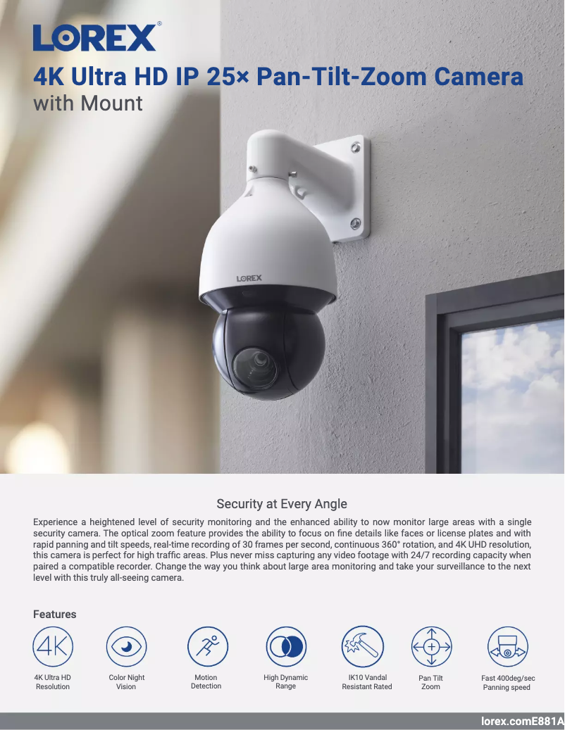 Page n°1 - Fiche technique Lorex E881AP