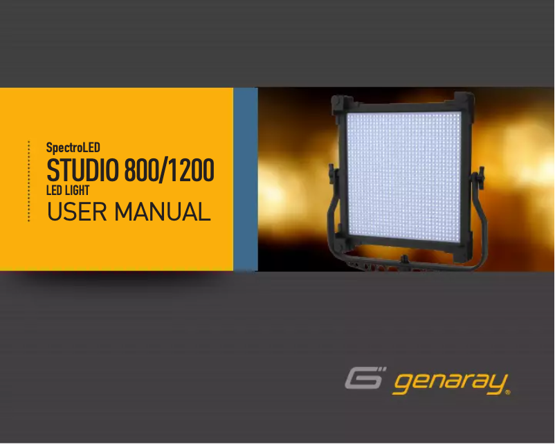 Image de la première page du manuel de l'appareil Spectro LED Studio 1200