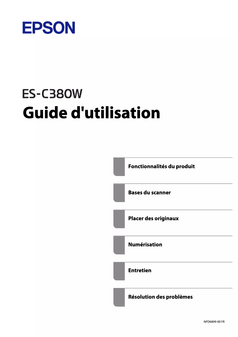 Page n°1 - Manuel utilisateur Epson ES-C380W