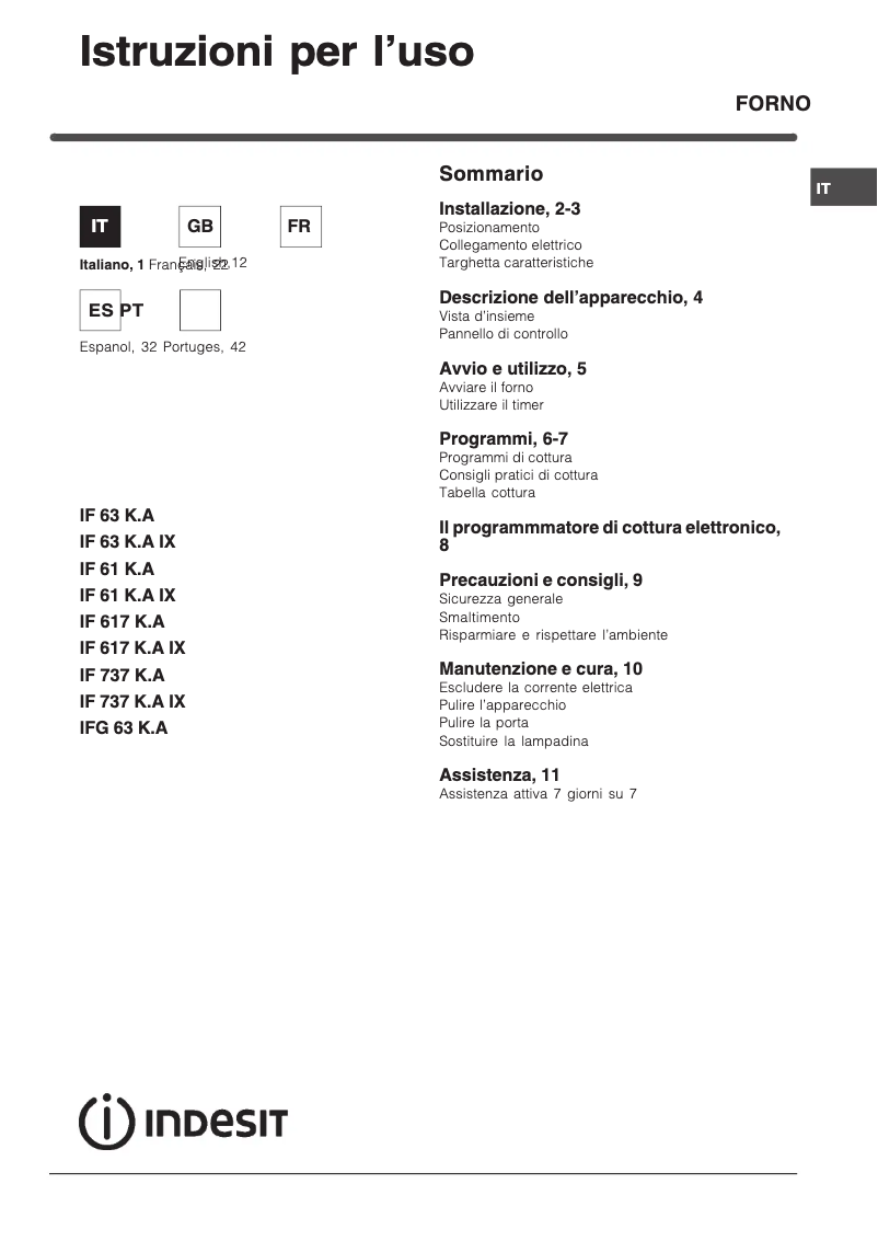 Image de la première page du manuel de l'appareil IFG 63 K.A (WH)