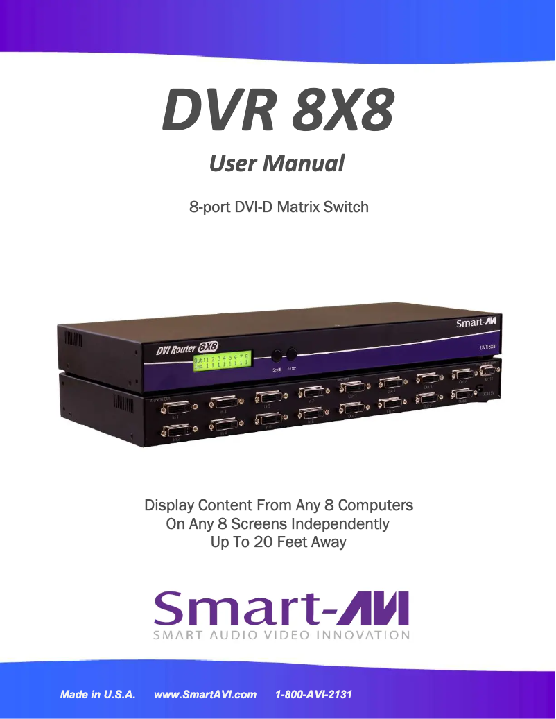 Página 1 del manual Manual de usuario Smart-AVI DVR 8X8