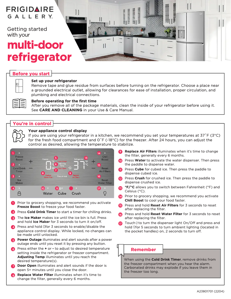 Image de la première page du manuel de l'appareil GRQC2255BF