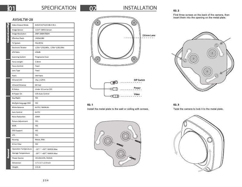 Page n°1 - Manuel utilisateur AVUE AV54LTW-28