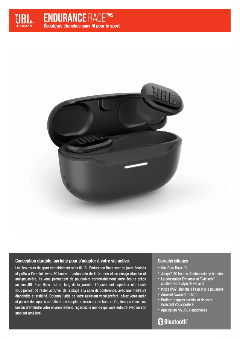 Page n°1 - Fiche technique JBL Endurance Race TWS