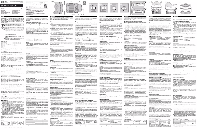 Página 1 del manual Manual de usuario Sigma 50mm F1.4 DG DN