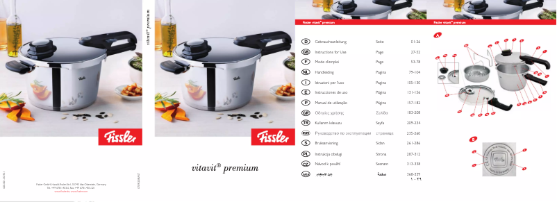 Page 1 de la notice Manuel utilisateur Fissler Vitavit Premium