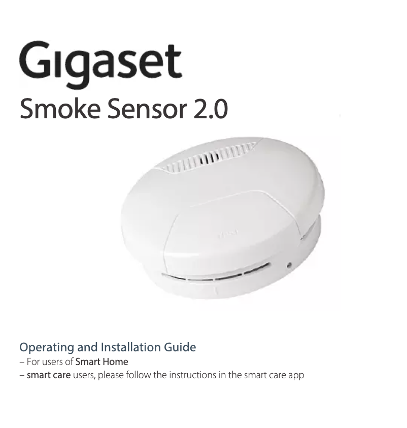 Page n°1 - Manuel utilisateur Gigaset Smoke Sensor 2.0
