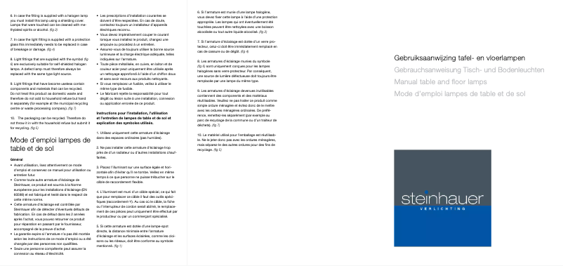 Página 1 del manual Manual de usuario Steinhauer Serenade