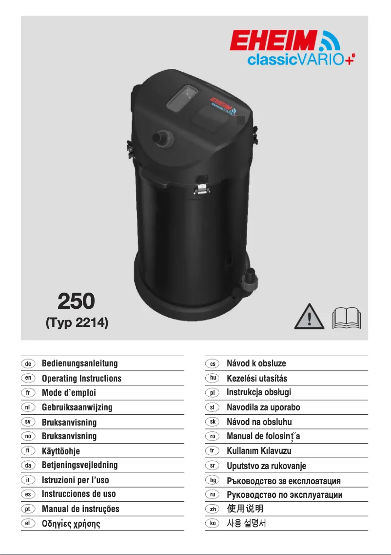 Page n°1 - Manuel utilisateur Eheim classicVARIO+e 250
