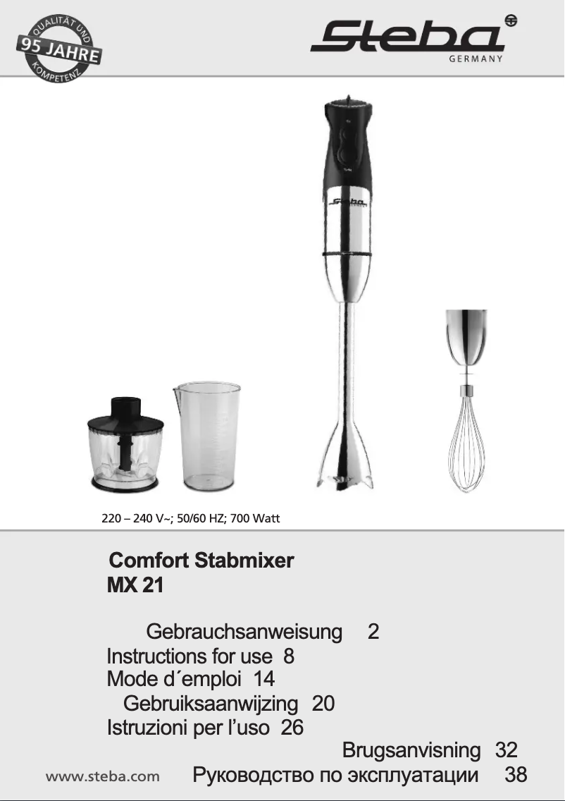 Page n°1 - Manuel utilisateur Steba MX 21