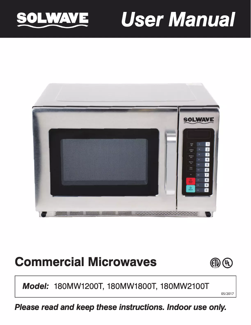 Page n°1 - Manuel utilisateur Solwave 180MW1800T