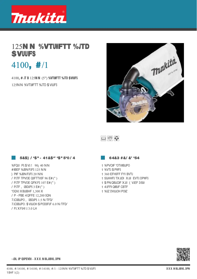 Page 1 de la notice Fiche technique Makita 4100KB/1