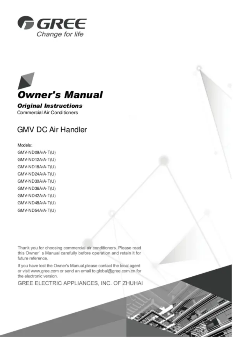Page 1 de la notice Manuel utilisateur Gree GMV-ND09A/A-T(U)