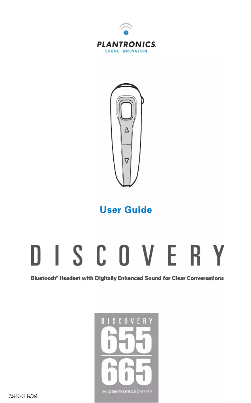 Página 1 del manual Manual de usuario Plantronics Discovery 665
