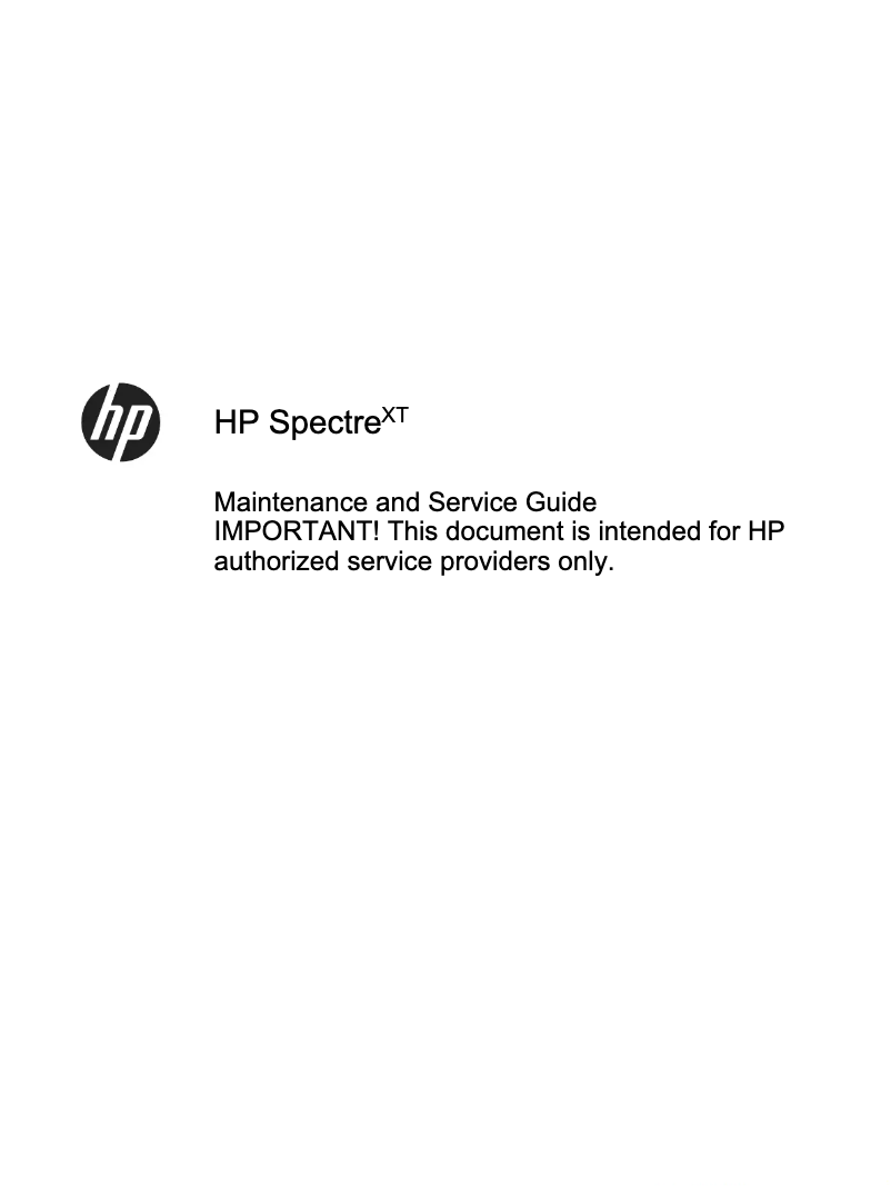 Page 1 de la notice Manuel utilisateur HP Spectre XT 13