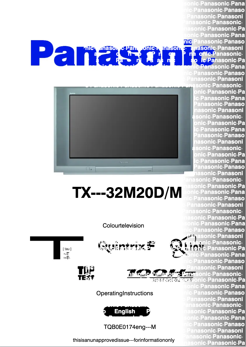 Page 1 de la notice Manuel utilisateur Panasonic TX-32M20DM