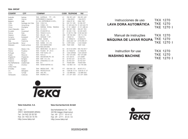 Image de la première page du manuel de l'appareil TKX 1270