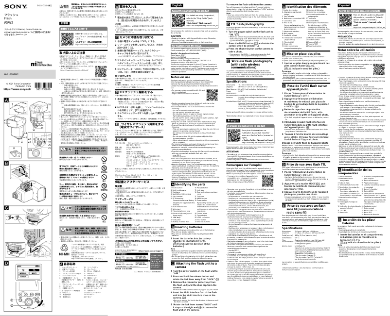 Image de la première page du manuel de l'appareil HVL-F60RM2