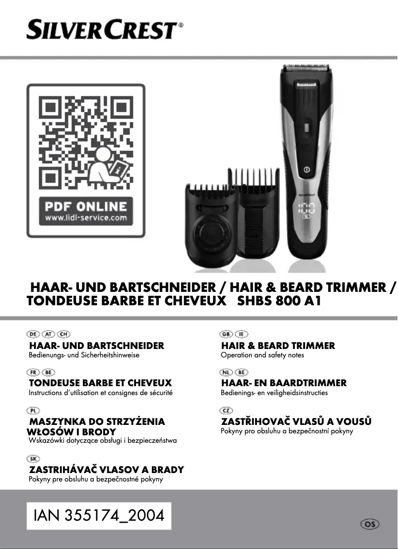 Image de la première page du manuel de l'appareil SHBS 800 A1