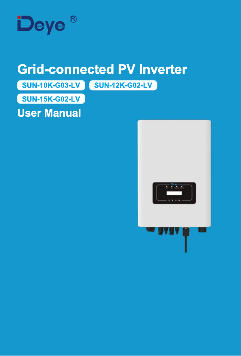 Page 1 de la notice Manuel utilisateur Deye SUN-15K-G02-LV