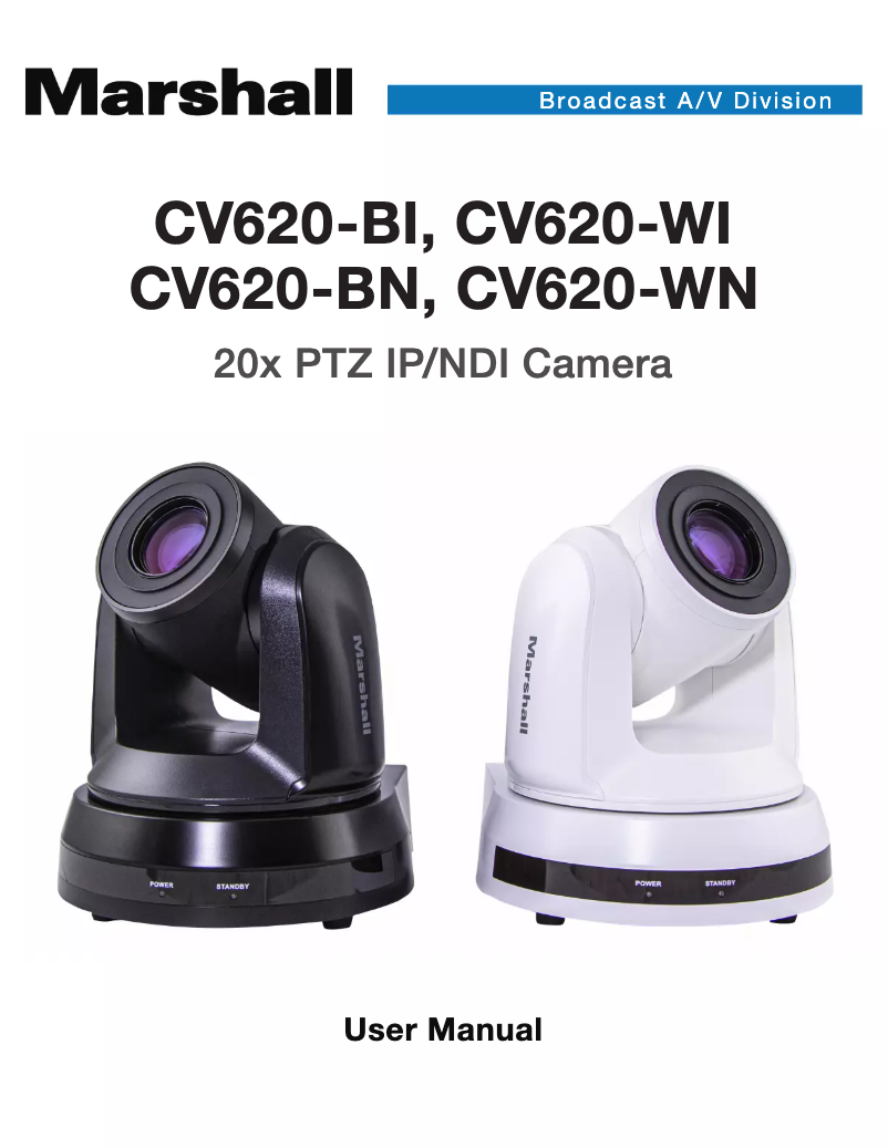Page n°1 - Manuel utilisateur Marshall Electronics CV620-WI