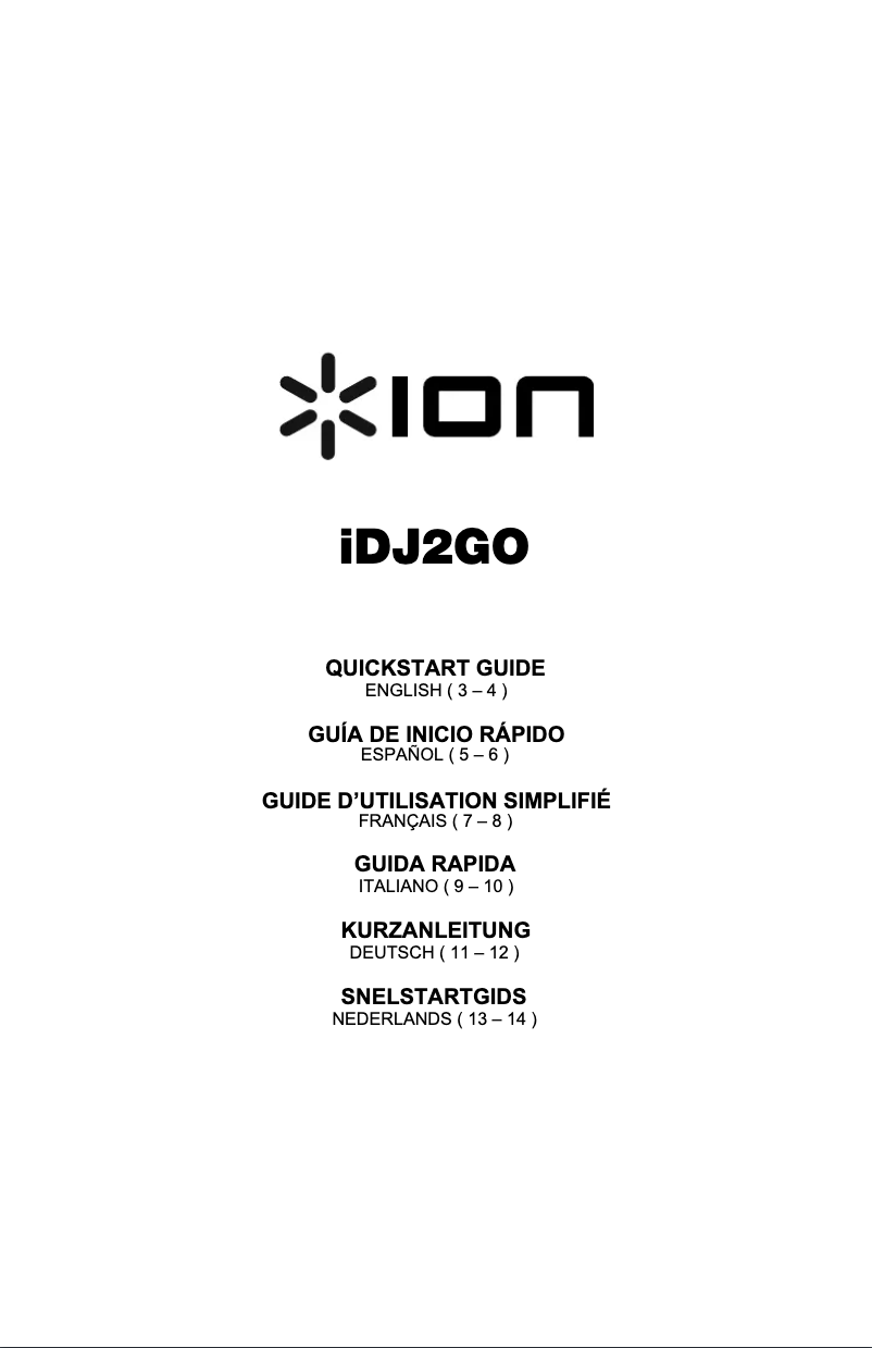 Image de la première page du manuel de l'appareil iDJ 2 GO
