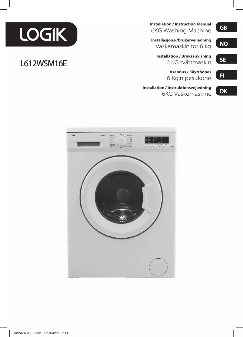 Page 1 de la notice Manuel utilisateur Logik L612WSM16E