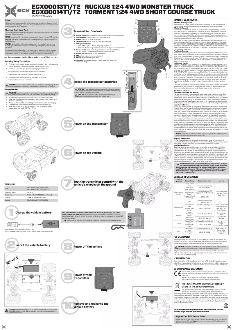 Image de la première page du manuel de l'appareil Ruckus ECX00013T1