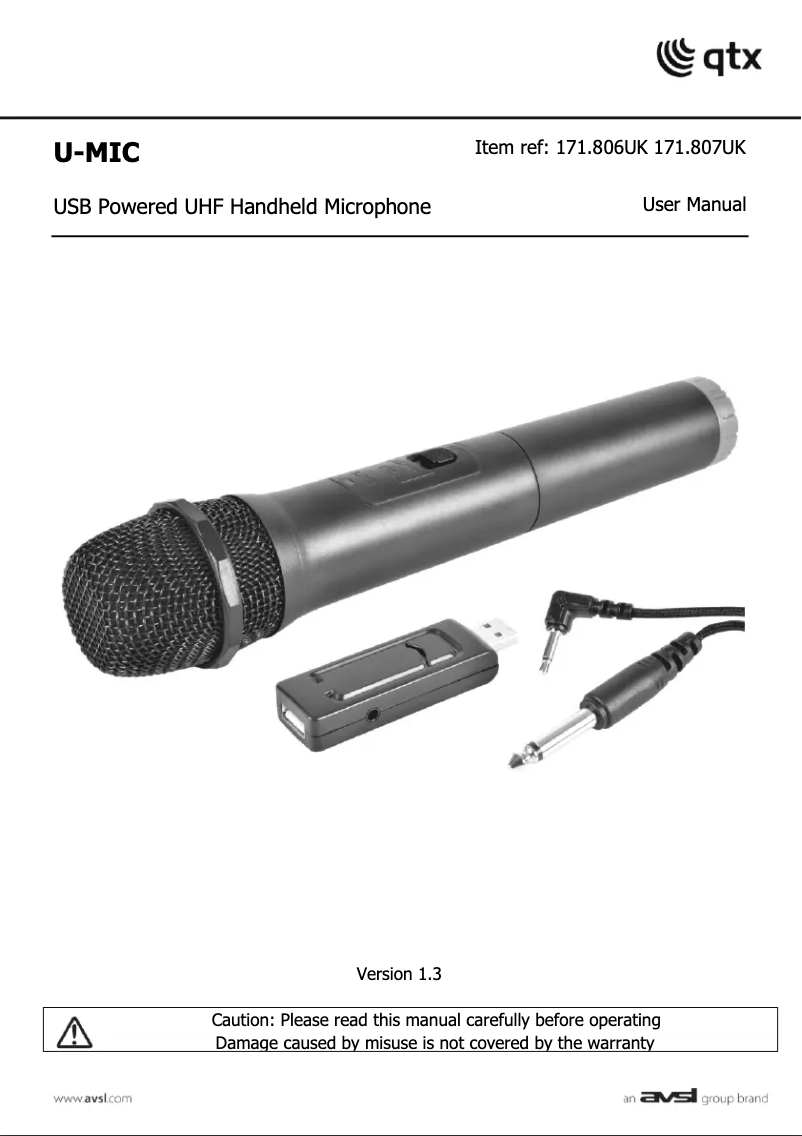 Image de la première page du manuel de l'appareil U-MIC-863.2