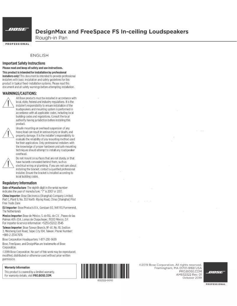 Image de la première page du manuel de l'appareil DesignMax Rough-in Kit