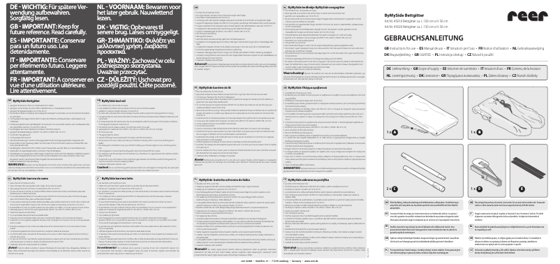 Page 1 de la notice Manuel utilisateur Reer ByMySide XL 45020