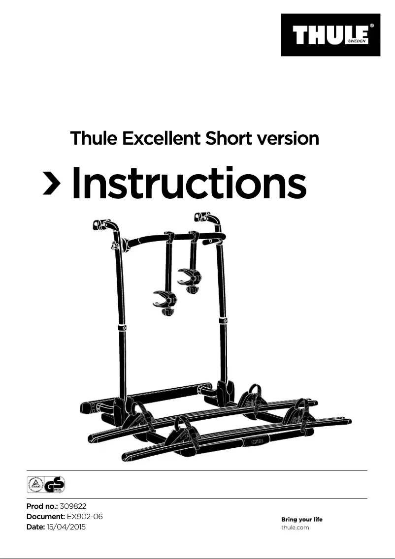 Image de la première page du manuel de l'appareil Excellent Short version