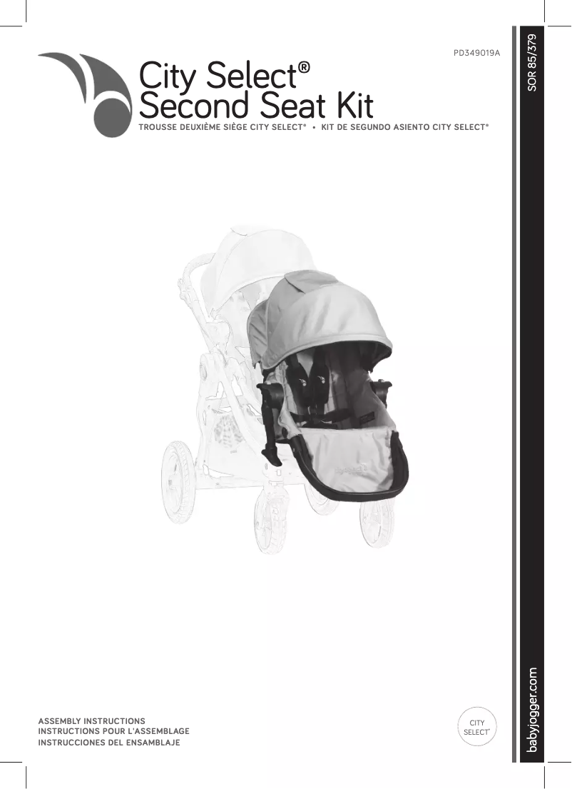 Page n°1 - Manuel utilisateur Baby Jogger City Select Second Seat Kit