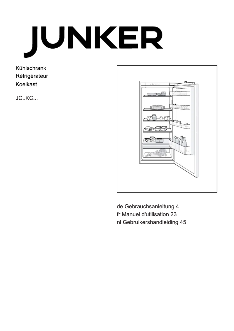 Page 1 de la notice Manuel utilisateur Junker JC40KCSE0