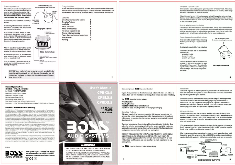 Page n°1 - Manuel utilisateur Boss CPBL3.5