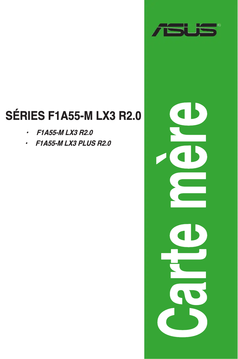 Page 1 de la notice Manuel utilisateur Asus F1A55-M LX3 R2.0