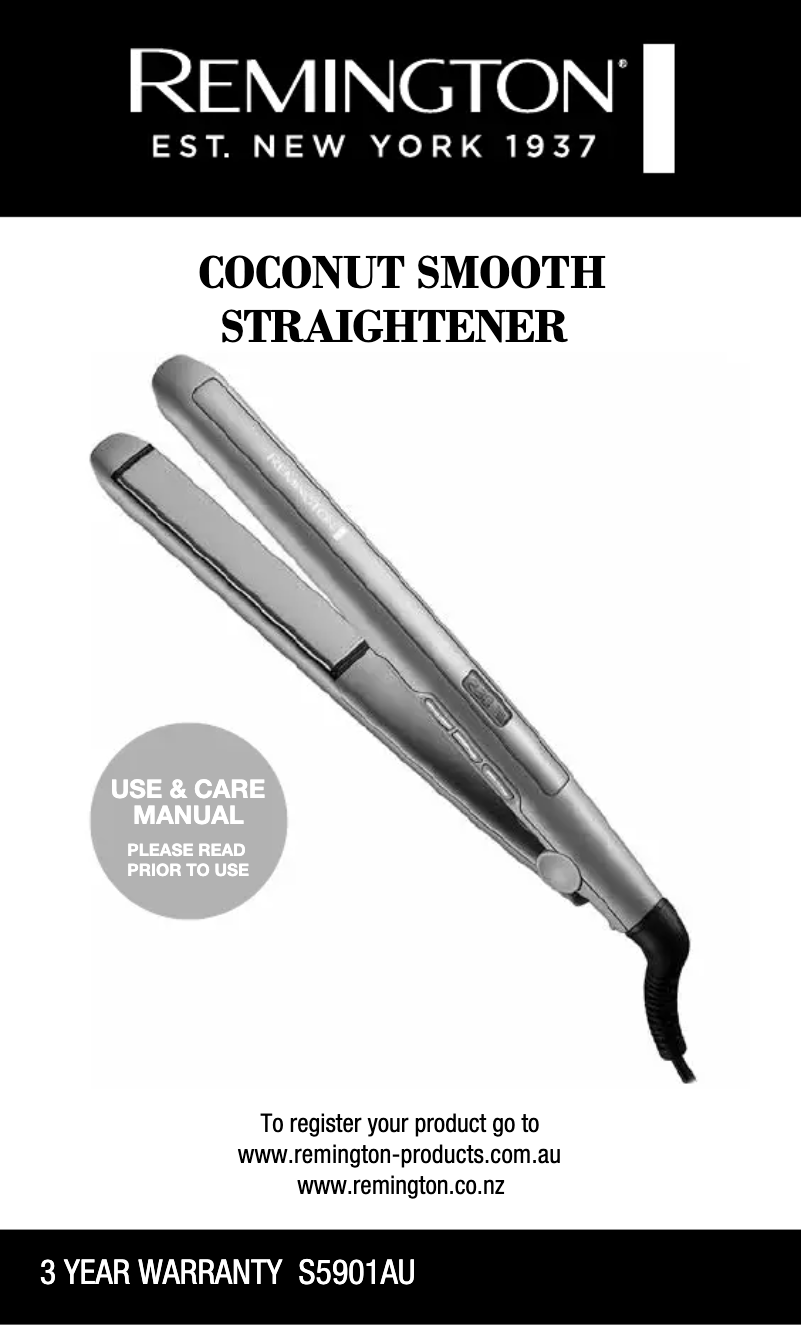 Image de la première page du manuel de l'appareil Coconut Smooth S5901AU