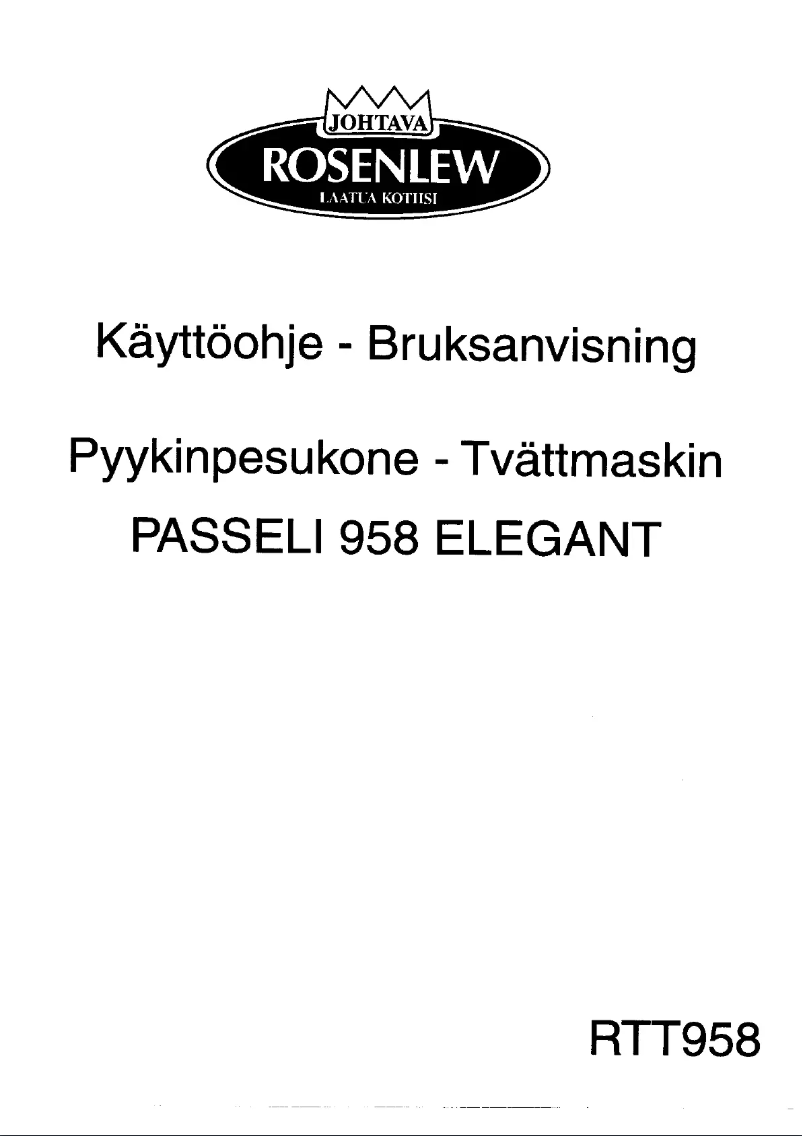 Page n°1 - Manuel utilisateur Rosenlew RTT958-1