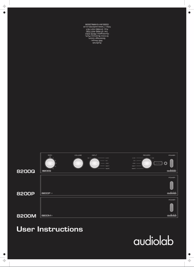 Page 1 de la notice Manuel utilisateur Audiolab 8200Q