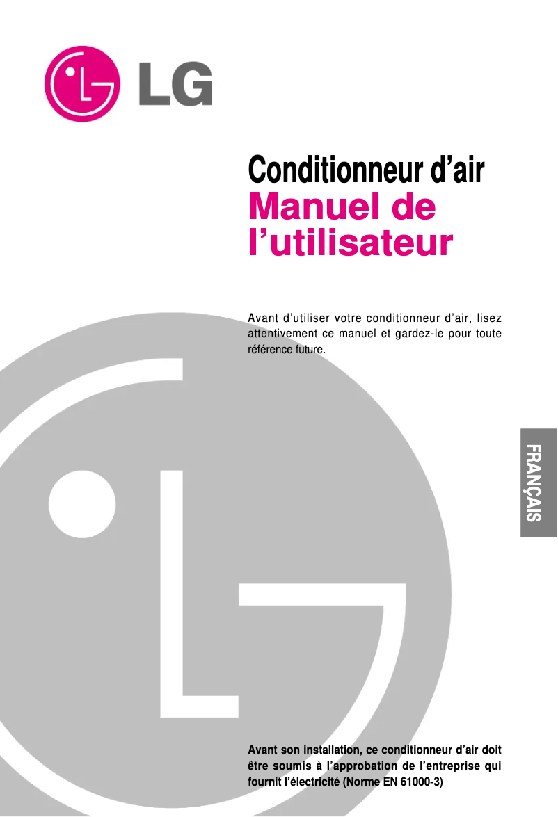 Page n°1 - Manuel utilisateur LG LP-E5082CL