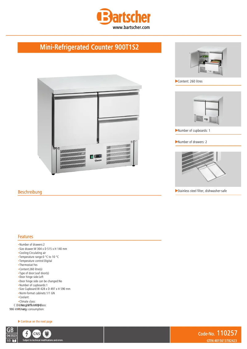 Image de la première page du manuel de l'appareil 900T1S2
