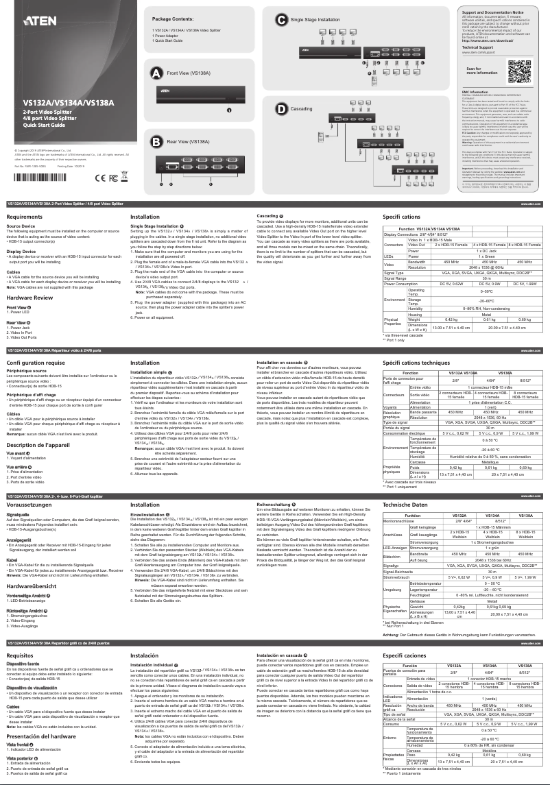 Page 1 de la notice Manuel utilisateur ATen VS132A